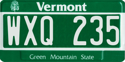 VT license plate WXQ235
