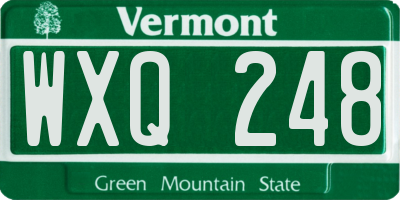 VT license plate WXQ248