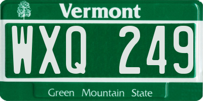 VT license plate WXQ249