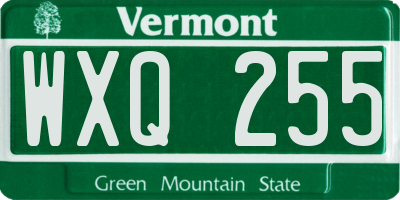 VT license plate WXQ255