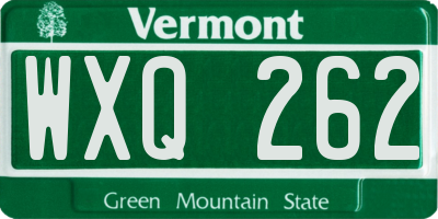 VT license plate WXQ262