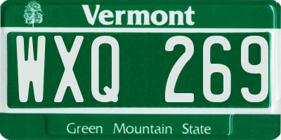 VT license plate WXQ269