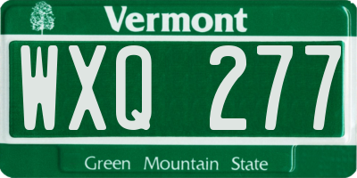VT license plate WXQ277