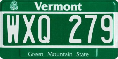 VT license plate WXQ279
