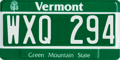 VT license plate WXQ294