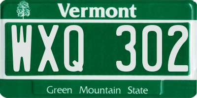 VT license plate WXQ302