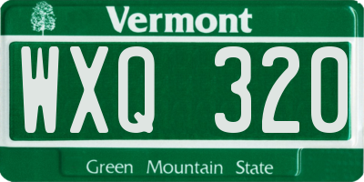 VT license plate WXQ320