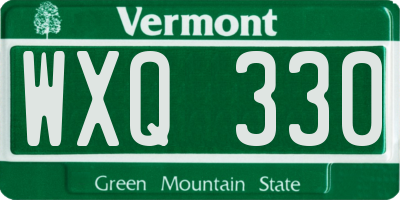 VT license plate WXQ330