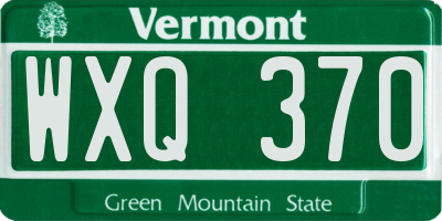 VT license plate WXQ370