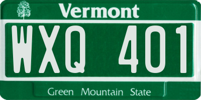 VT license plate WXQ401
