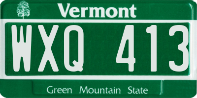 VT license plate WXQ413