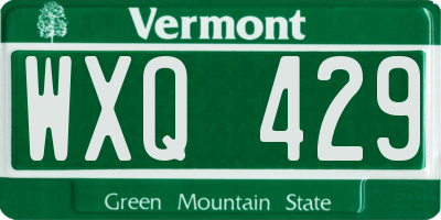 VT license plate WXQ429