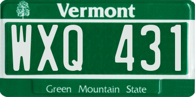 VT license plate WXQ431
