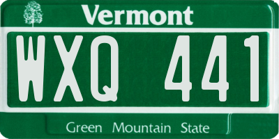 VT license plate WXQ441