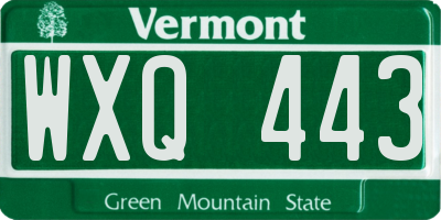 VT license plate WXQ443