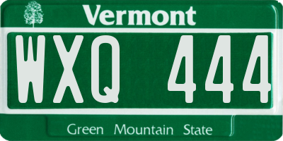 VT license plate WXQ444