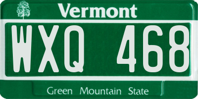 VT license plate WXQ468