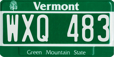 VT license plate WXQ483