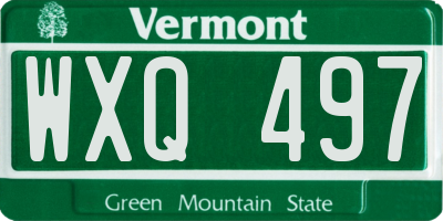 VT license plate WXQ497