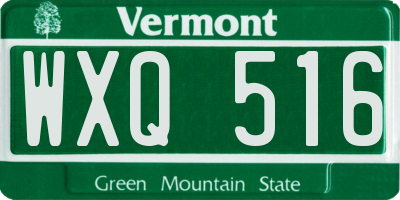 VT license plate WXQ516