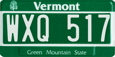 VT license plate WXQ517