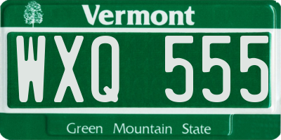VT license plate WXQ555