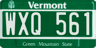 VT license plate WXQ561