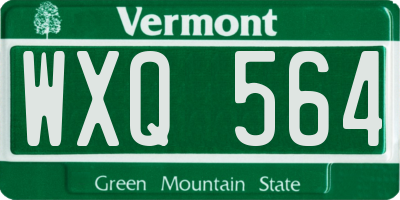 VT license plate WXQ564
