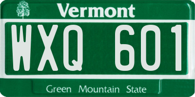 VT license plate WXQ601