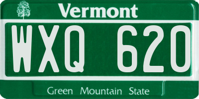 VT license plate WXQ620