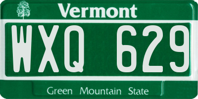 VT license plate WXQ629
