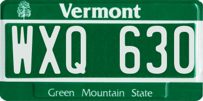 VT license plate WXQ630