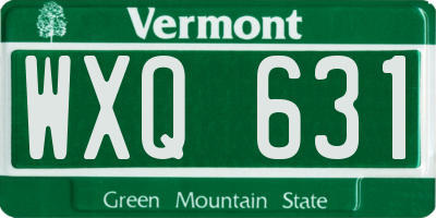 VT license plate WXQ631