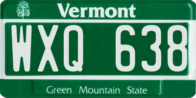 VT license plate WXQ638