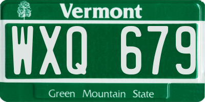 VT license plate WXQ679