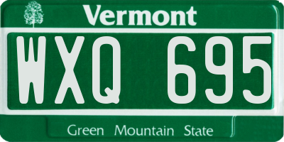 VT license plate WXQ695