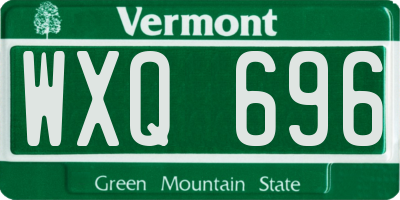 VT license plate WXQ696