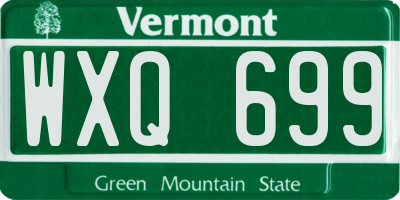 VT license plate WXQ699