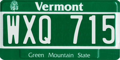 VT license plate WXQ715