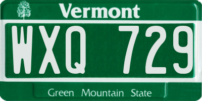 VT license plate WXQ729