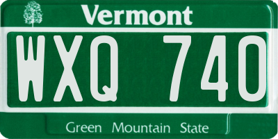 VT license plate WXQ740