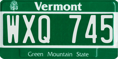 VT license plate WXQ745
