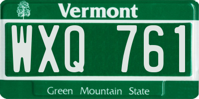 VT license plate WXQ761