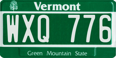 VT license plate WXQ776
