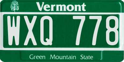 VT license plate WXQ778