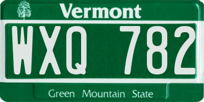 VT license plate WXQ782