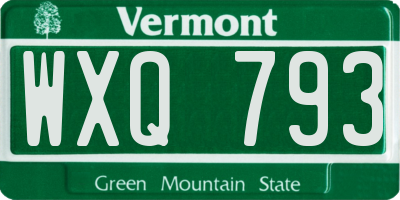 VT license plate WXQ793