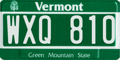 VT license plate WXQ810