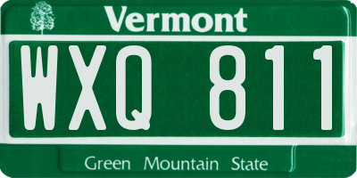 VT license plate WXQ811