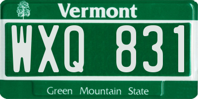 VT license plate WXQ831